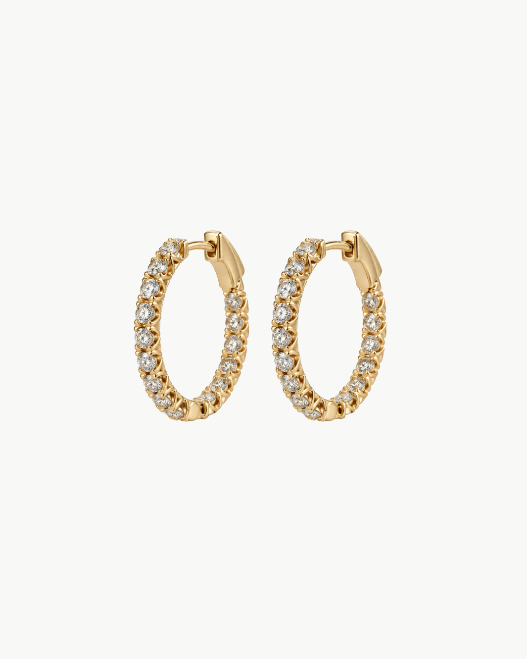 Classic Inside-Out Diamond Hoops - Small