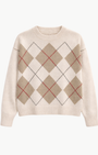 White & Warren CASHMERE ARGYLE CREW at Romi Boutique