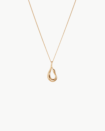 MINI EGRET PENDANT NECKLACE IN HIGH POLISH GOLD