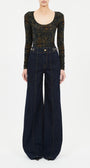 Ulla Johnson ARIS JERSEY LONG SLEEVE U-NECK TOP at Romi Boutique