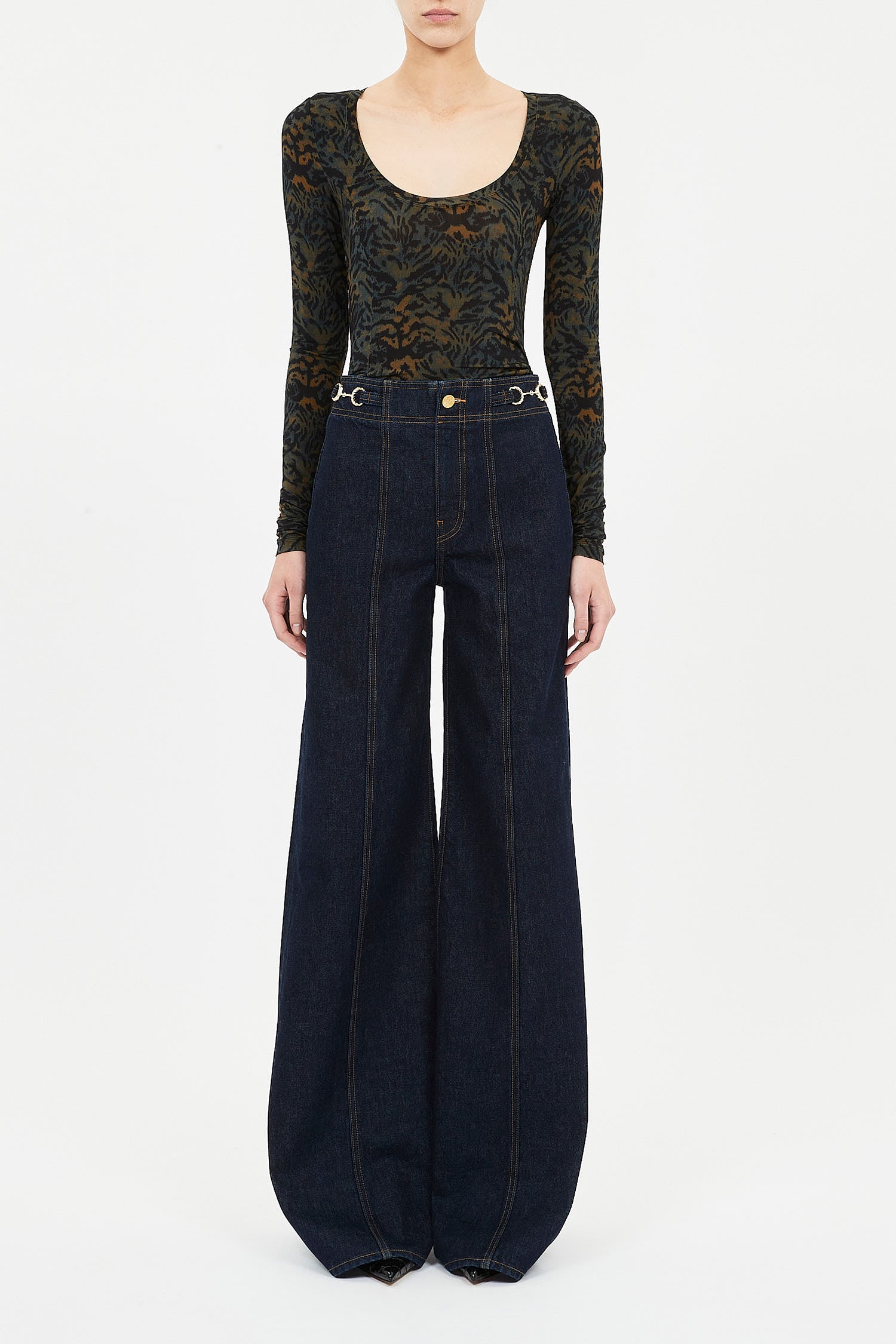 Ulla Johnson ARIS JERSEY LONG SLEEVE U-NECK TOP at Romi Boutique