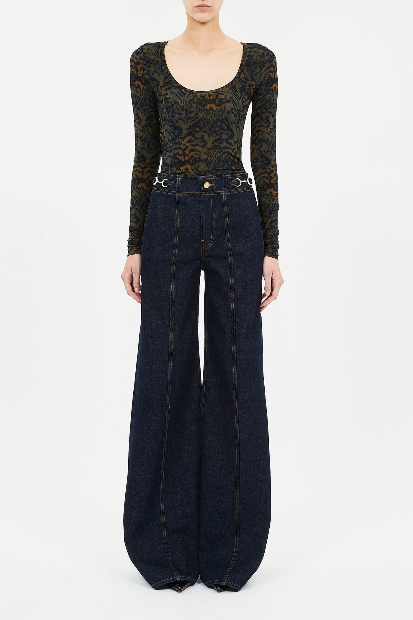 ARIS JERSEY LONG SLEEVE U-NECK TOP IN DESERT JASPER