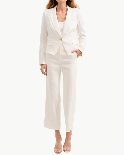 HOSANNA LINEN DICKEY JACKET IN OFF WHITE