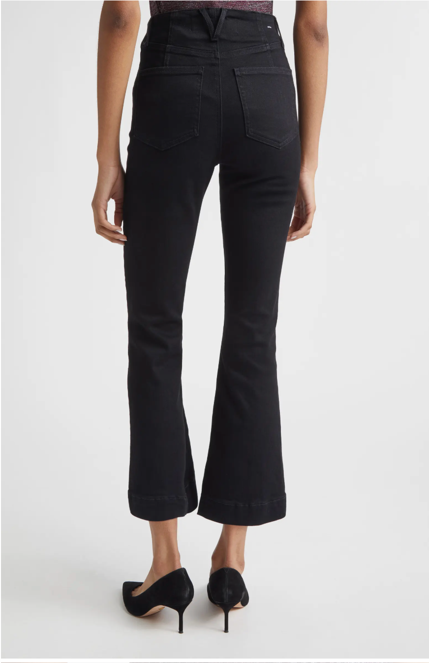 Veronica Beard CARSON HIGH RISE ANKLE FLARE WITH MID SEAM at Romi Boutique