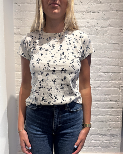 ALL OVER STARS TEE IN IVORY MULTI