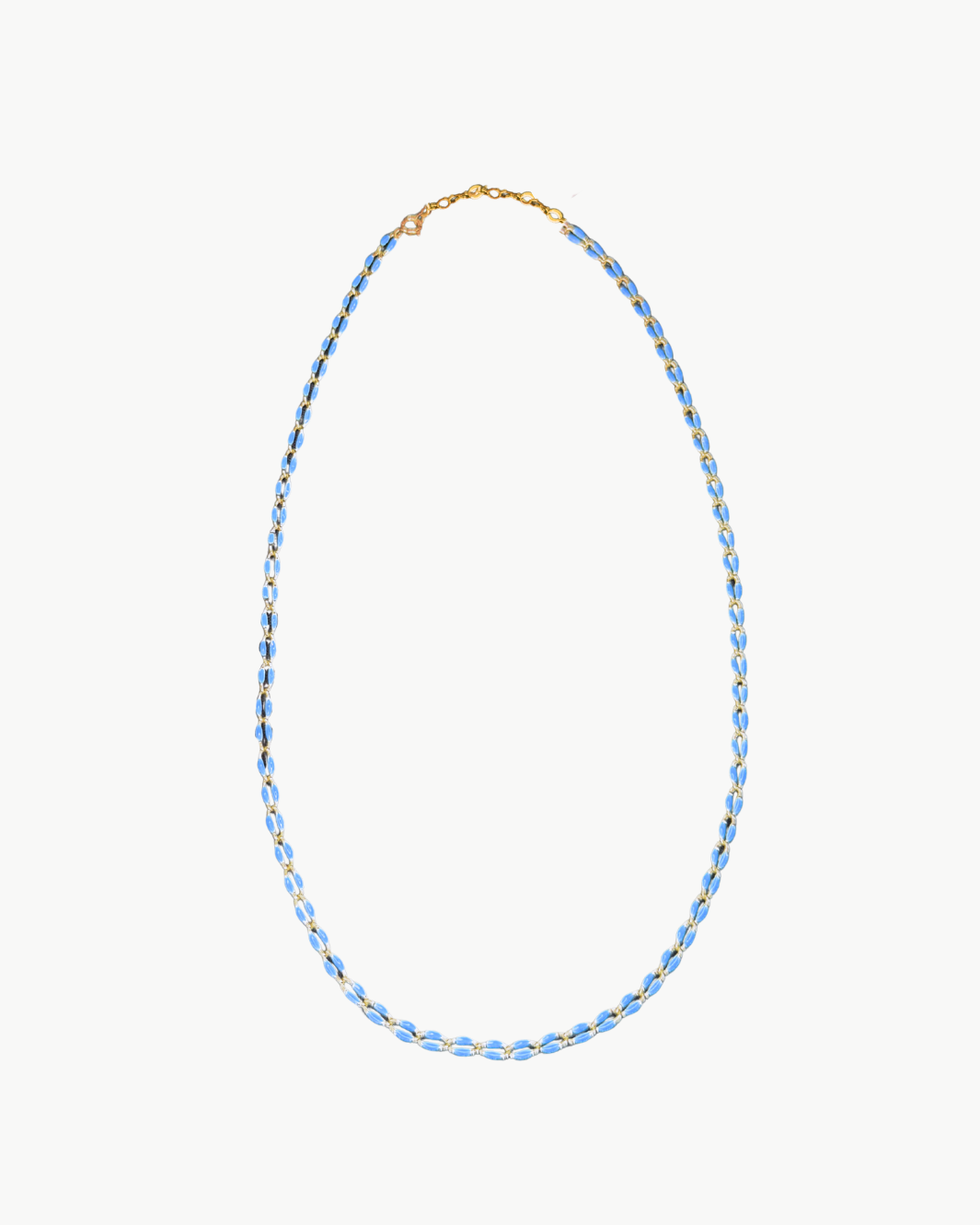 OVAL LINK NECKLACE IN OCEAN BLUE - Romi Boutique