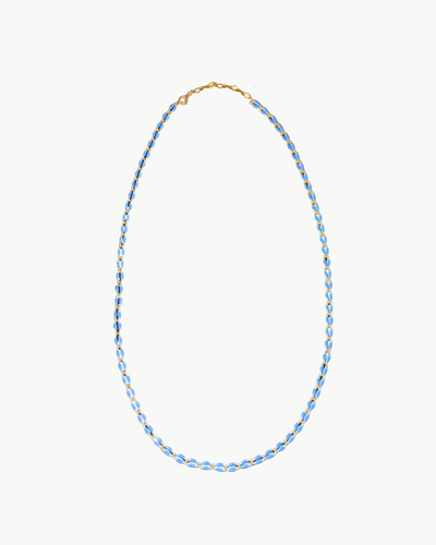OVAL LINK NECKLACE IN OCEAN BLUE - Romi Boutique