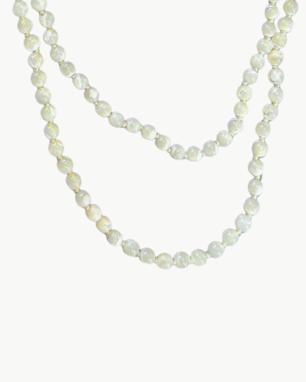 ANTIGUA LONG NECKLACE IN WHITE MOTHER OF PEARL - Romi Boutique