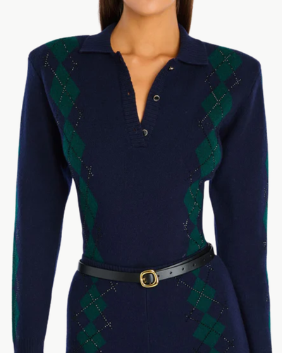 NICOLINA EMBELLISHED POLO IN PINE/NAVY
