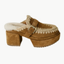 PLATFORM CLOG WITH BUCKLE STRAP IN COGNAC