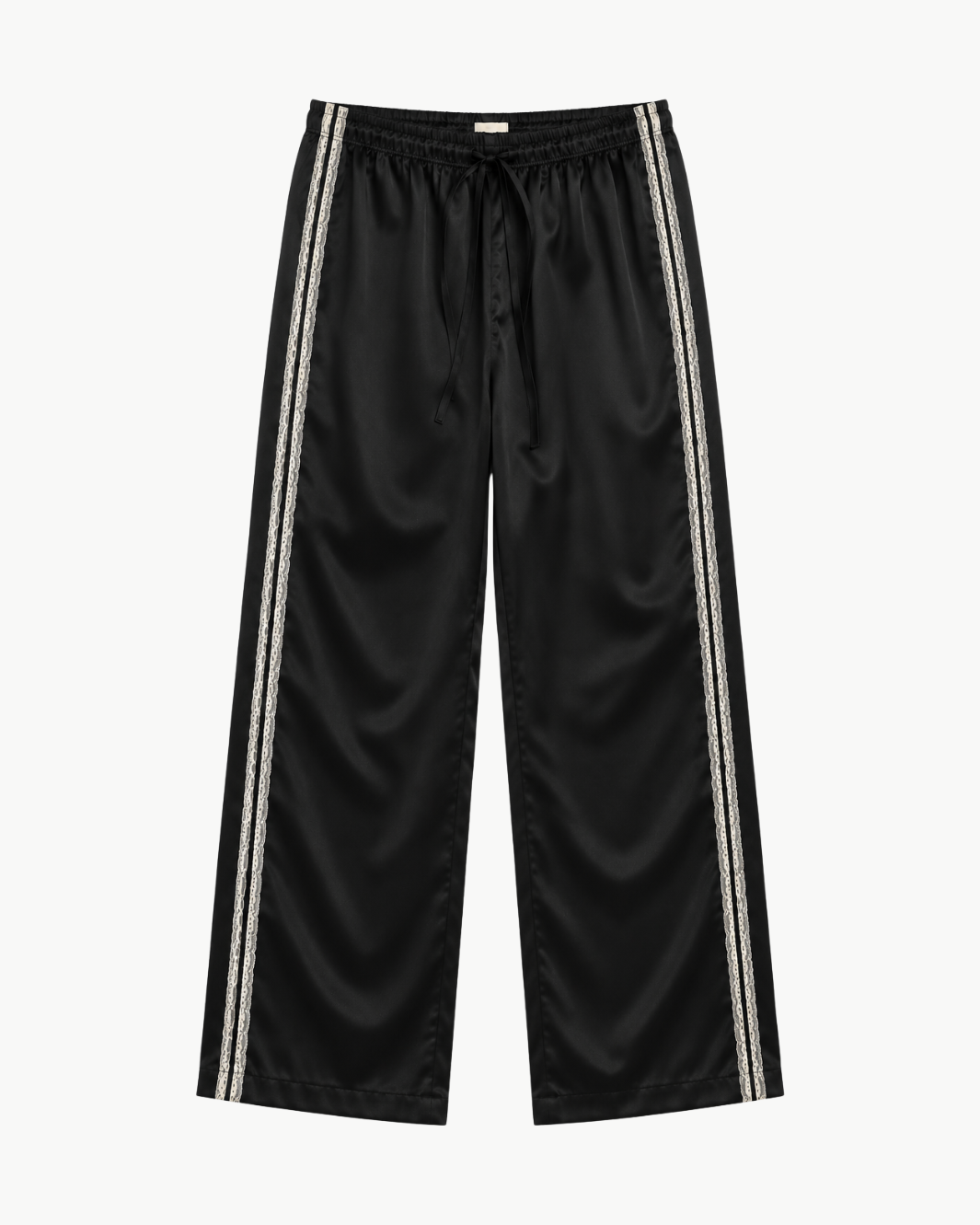 The Silk Lace Stripe Crop Pant