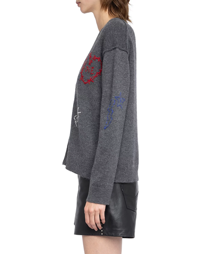MIRKAZ CASHMERE CARDIGAN IN ANTHRACITE