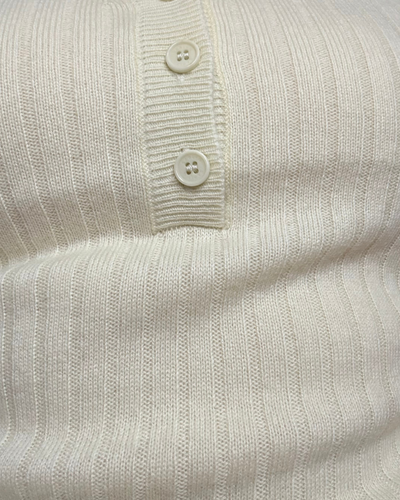 KENNEDY V-NECK HENLEY SHORT SLEEVE IN PALE CITRON