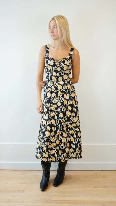 VIVI SWEETHEART NECKLINE MIDI DRESS IN TOURMALINE