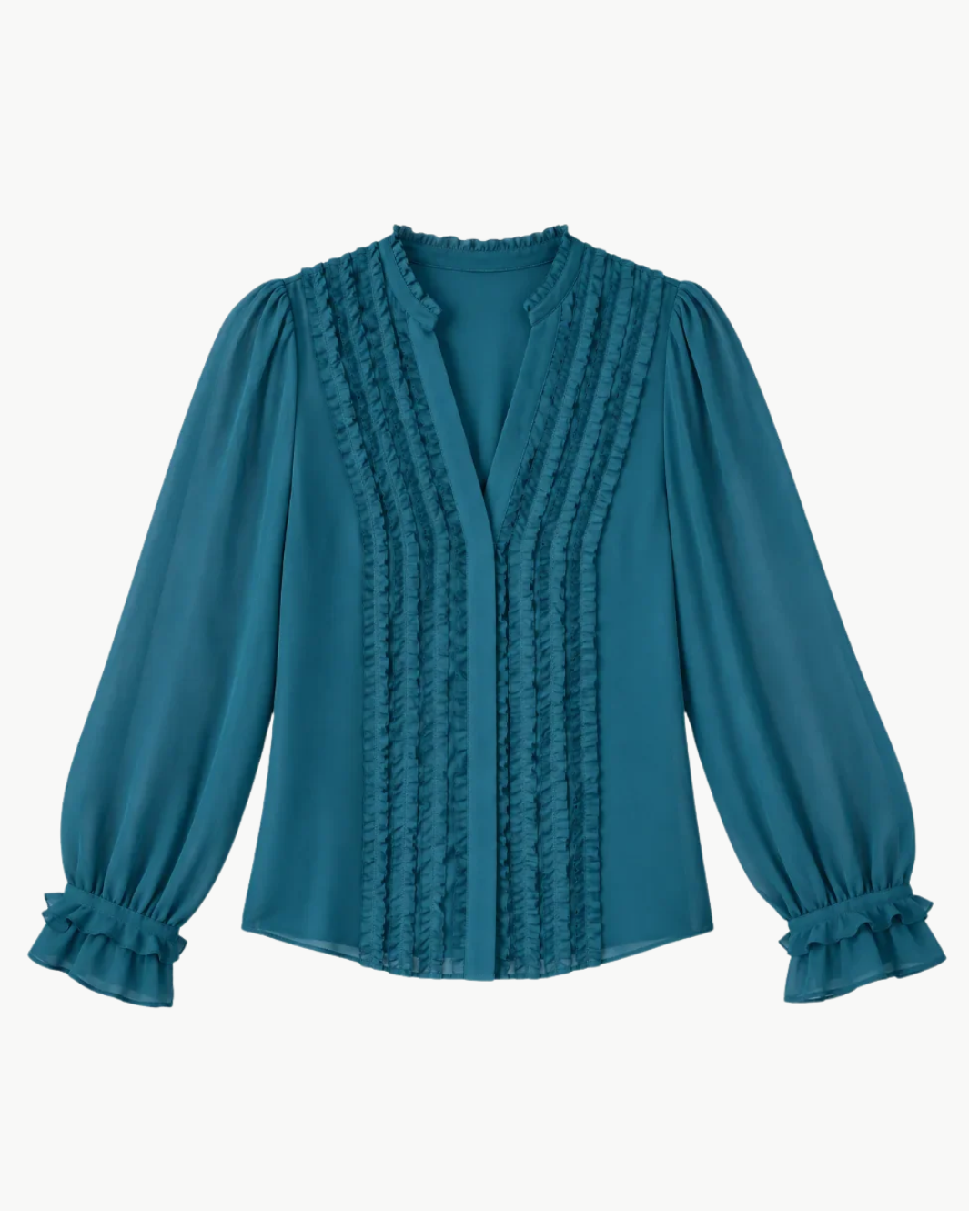 Go Silk Go Get Ready To Ruffle Long Sleeve Blouse at Romi Boutique