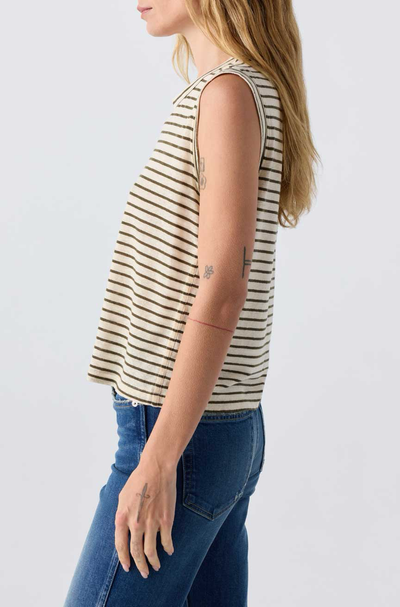 SLEEVELESS LOVE TEE IN RESEDA MULTI - Romi Boutique