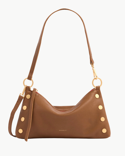 KYLE IN MAHOGANY PEBBLE/BRUSHED GOLD RED ZIP