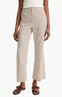 Vince Ticking Stripe Linen-Cotton Low-Rise Crop Flare Trouser at Romi Boutique