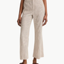 Vince Ticking Stripe Linen-Cotton Low-Rise Crop Flare Trouser at Romi Boutique