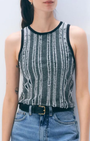 White & Warren LINEN BLEND TEXTURED TOP at Romi Boutique
