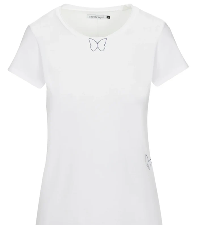 EMBROIDERED BUTTERFLY COTTON T-SHIRT