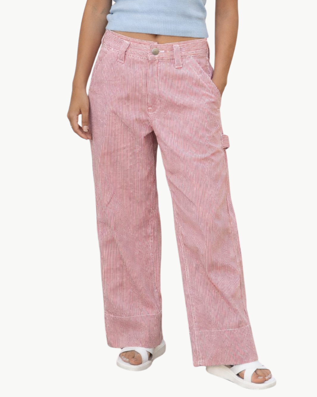 PAYDEN RELAXED CARPENTER PANT IN RED RAILROAD STRIPE by Denimist - Romi Boutique