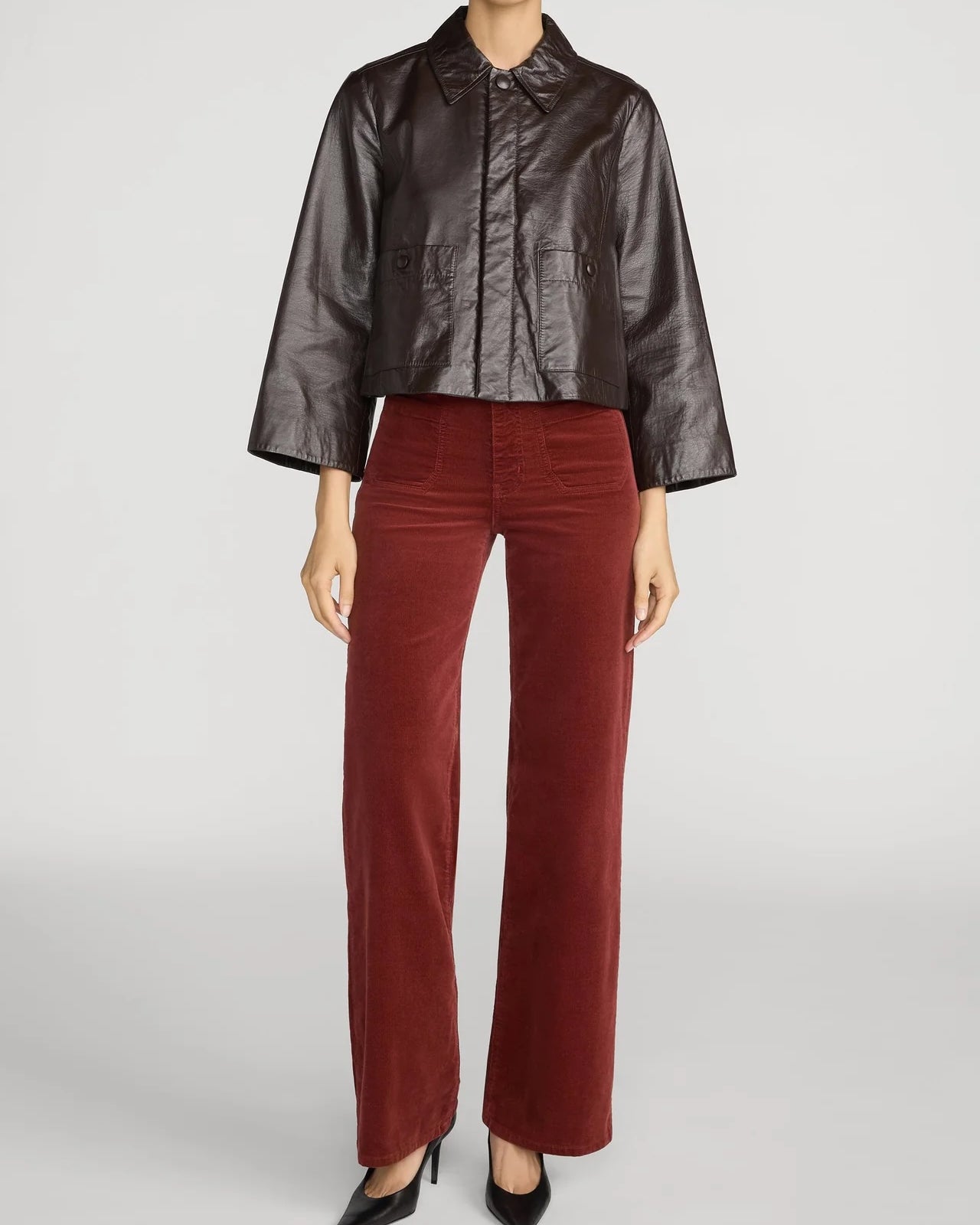 Le Slim Palazzo Modernist Pocket Corduroy Pant