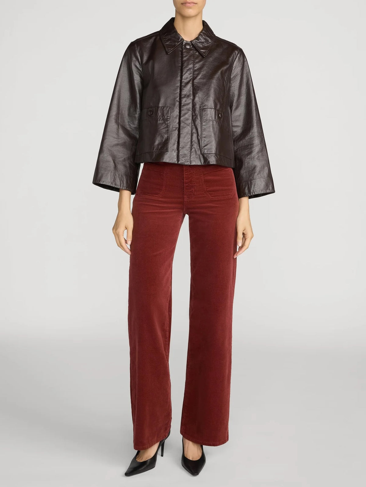 Le Slim Palazzo Modernist Pocket Corduroy Pant