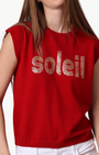 Minnie Rose COTTON CASHMERE SOLEIL FOIL PRINT TEE at Romi Boutique