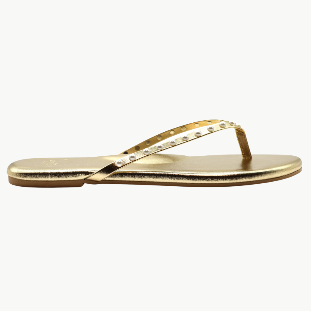 Solei Sea Indie Solid Metallic Gold With Pearls at Romi Boutique