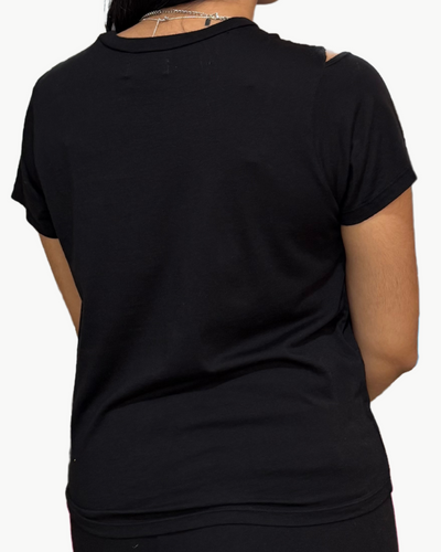 CODA FITTED TEE W/ SLEEVE OPENINGS IN BLACK