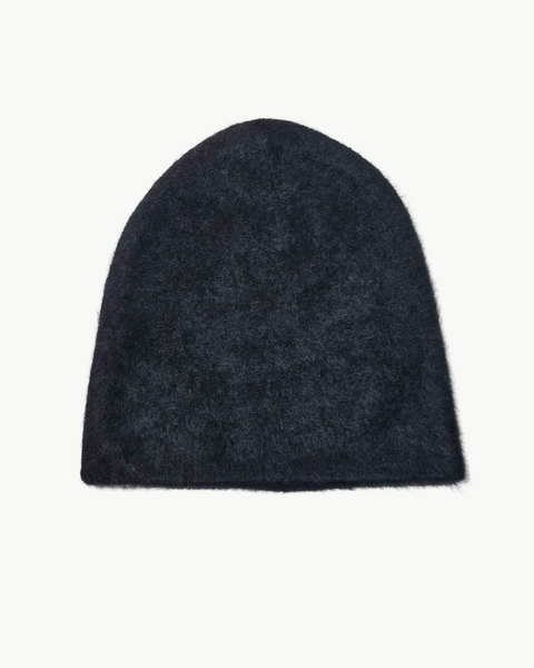 NEW AUTUMN CASHMERE women\'s brushed cuffed beanie hat in night AUTUMN CASHMERE SILK BEANIE - BLACK – Rails main image 4