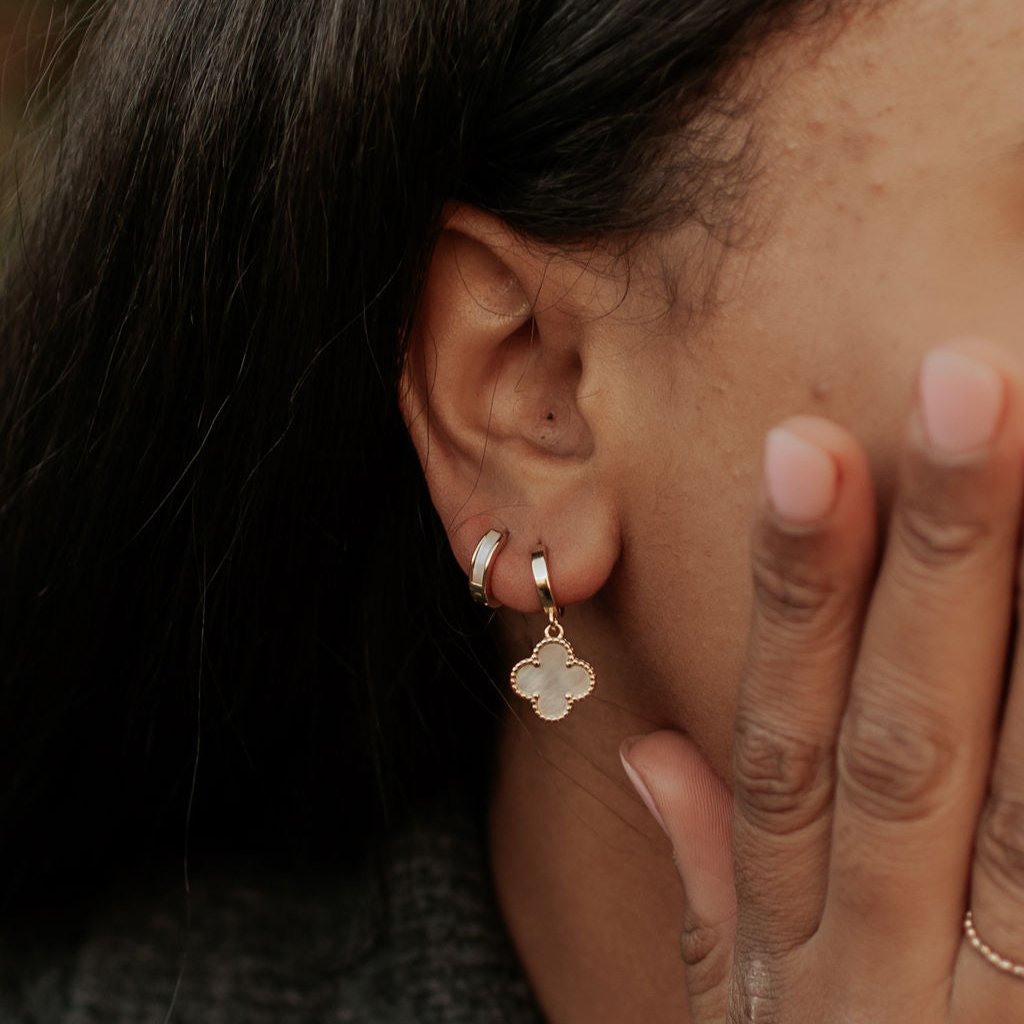 Romi Ruth Pearl Hoops at Romi Boutique