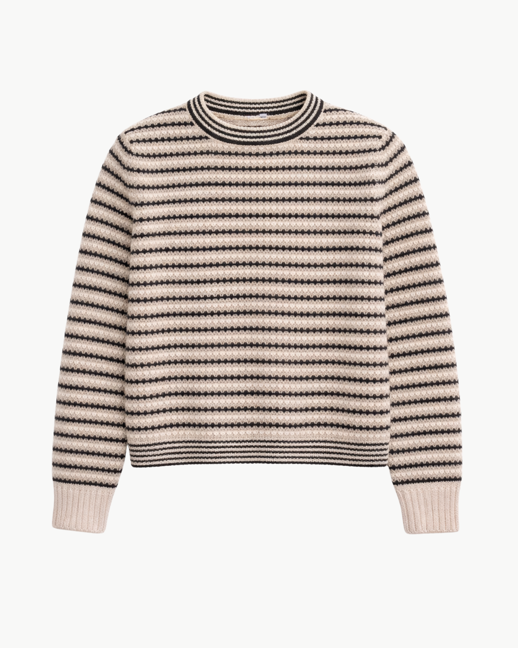 CASHMERE TEXTURED STRIPE CREW