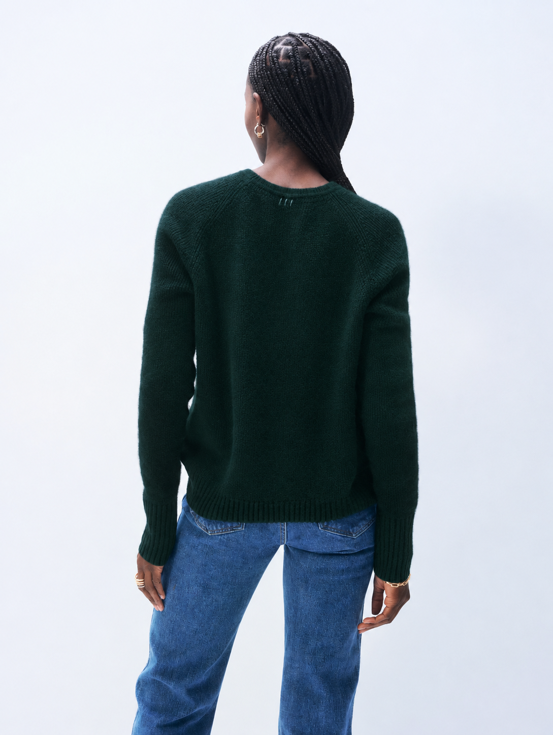 White & Warren Cashmere Waffle Sweatshirt at Romi Boutique