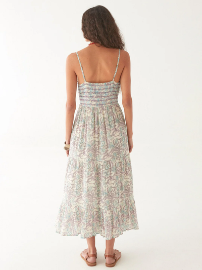 LULU DRESS IN PURPLE PARADISE HAWAIIAN BLUE