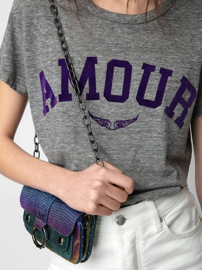 WALK AMOUR T-SHIRT IN GRIS CHINE - Romi Boutique