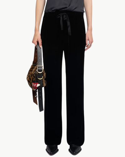 POMA VELVET PANTS IN BLACK