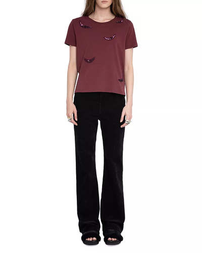 ALYS EMBROIDERY WINGS IN BURGUNDY - Romi Boutique