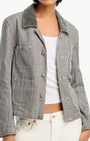 SLIM CHORE JACKET IN RAILROAD GREY - Romi Boutique