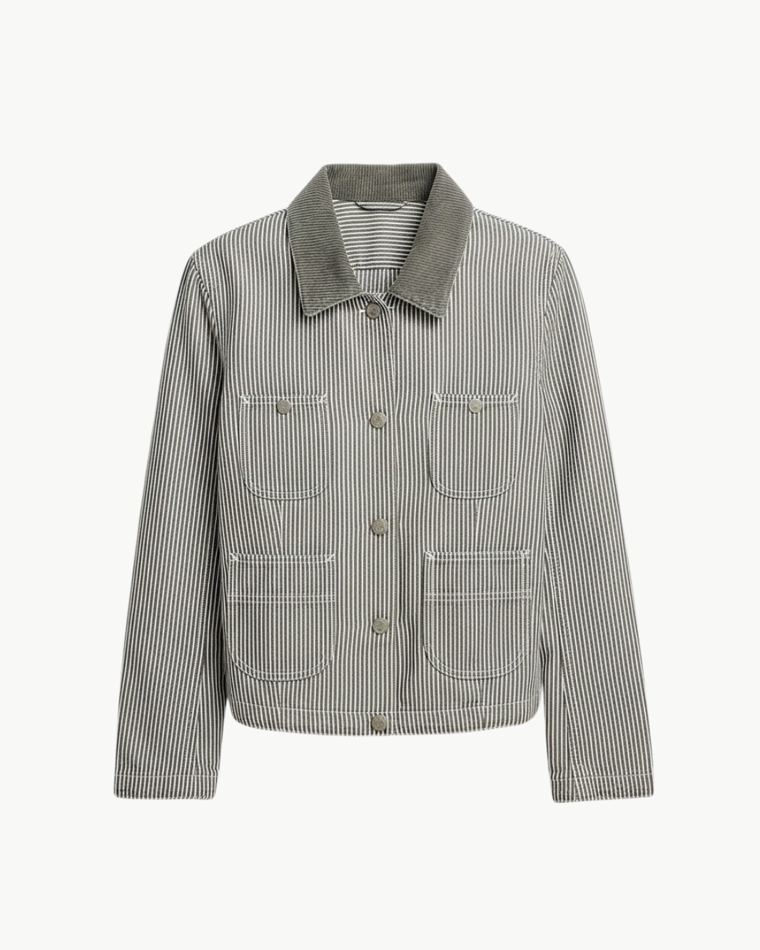 SLIM CHORE JACKET IN RAILROAD GREY by Denimist - Romi Boutique