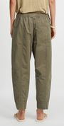 PULL-ON WORK PANT IN FADED OLIVE GREEN - Romi Boutique