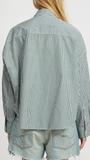 CROPPED SHIRT IN GREEN STRIPE by Denimist - Romi Boutique