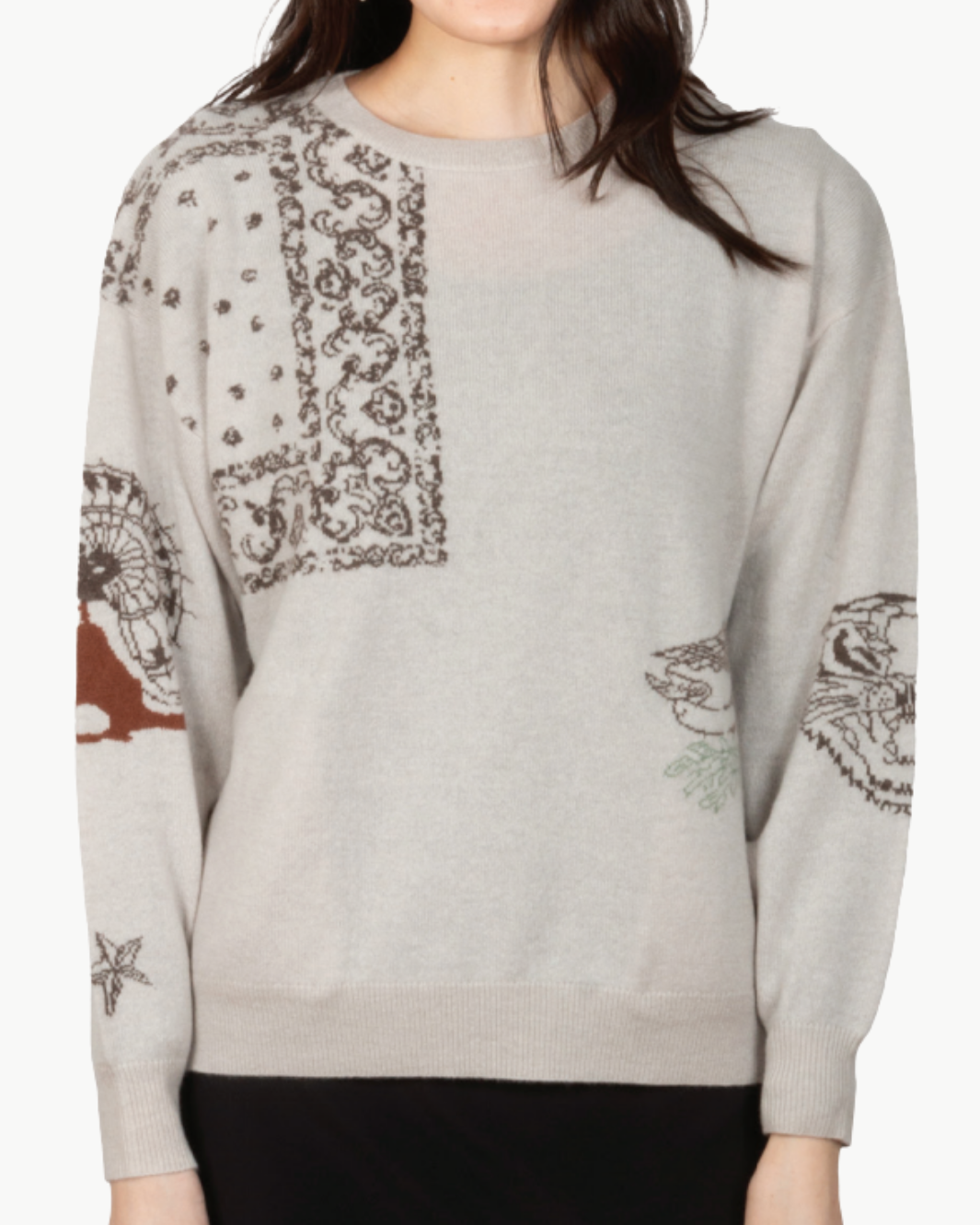 LUCILLE CASHMERE SWEATSHIRT IN DESERT TATTOO