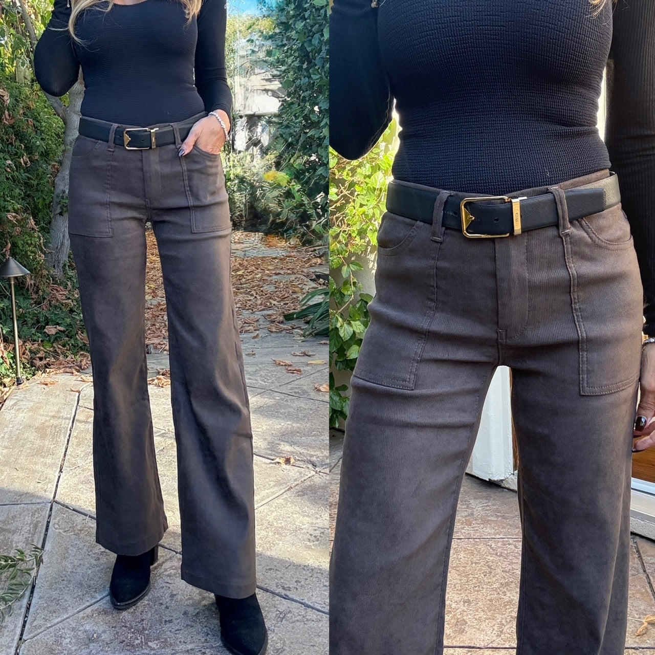 ROMI IN BROWN SUEDE FEEL - Romi Boutique