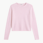 Minnie Rose Sheer Luxury Cashmere Raglan Crew with Rolled Trims at Romi Boutique
