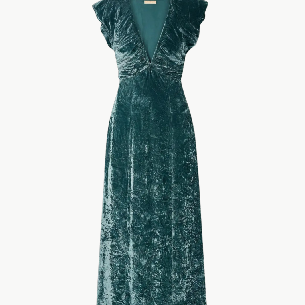 Astra V-Neck Velvet Dress