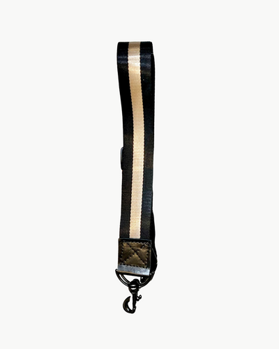 CANVAS STRAP IN BLACK/TAN STRIPE