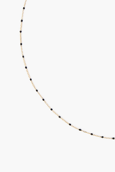 ENAMEL BEAD NECKLACE IN BLACK