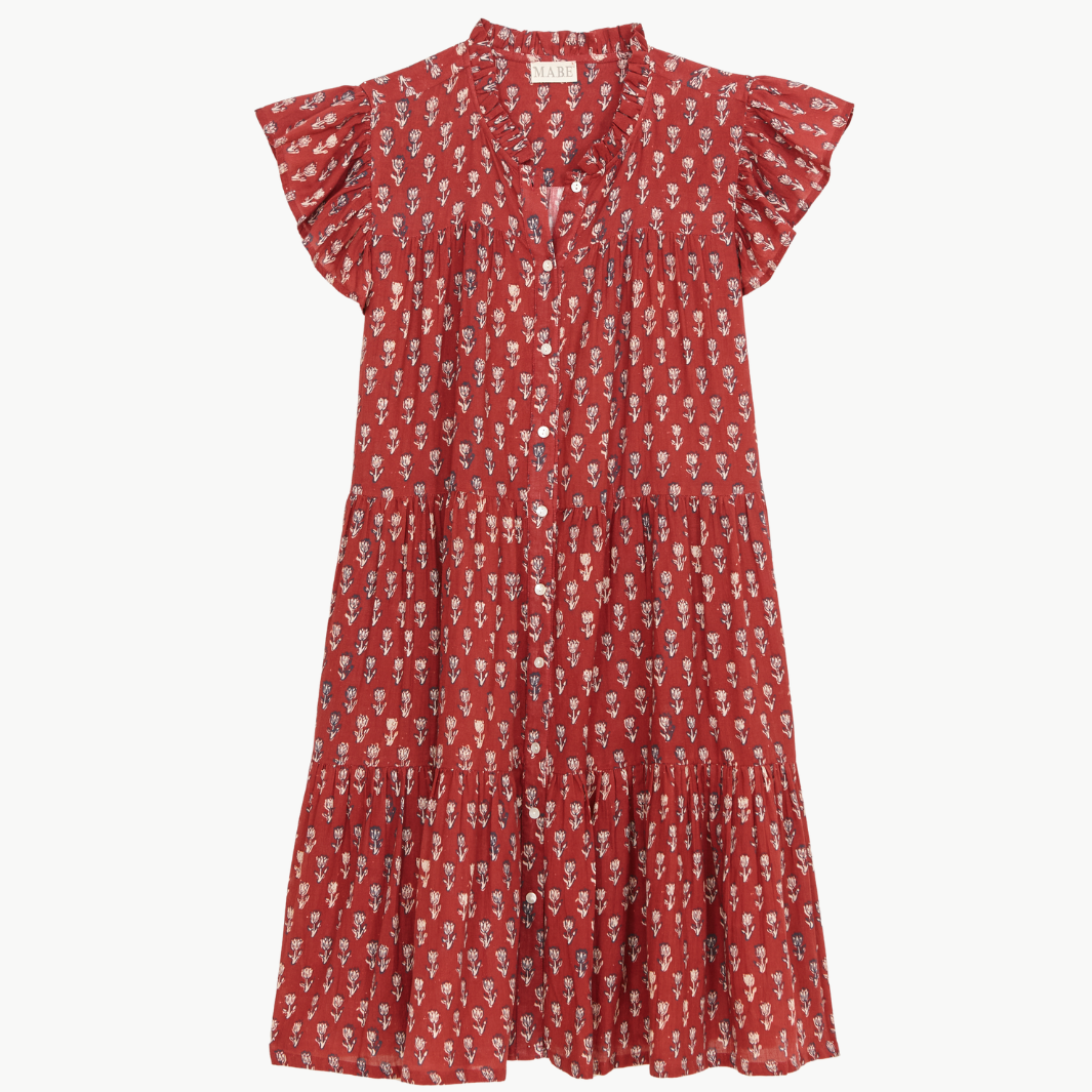 Mabe Ari Print Frill Dress at Romi Boutique